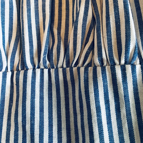 DONATED.  Blue Candy Striped Top - Picture 4 of 5